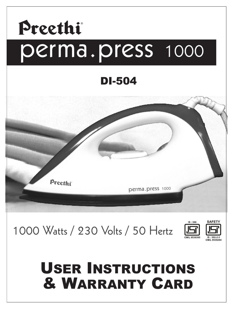 Preethi DI-504 User instructions