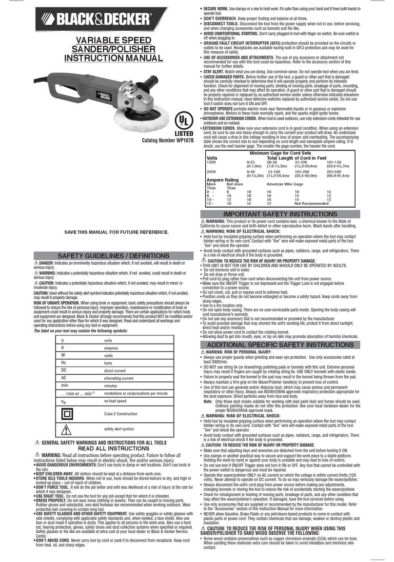 Black & Decker WP107B User manual