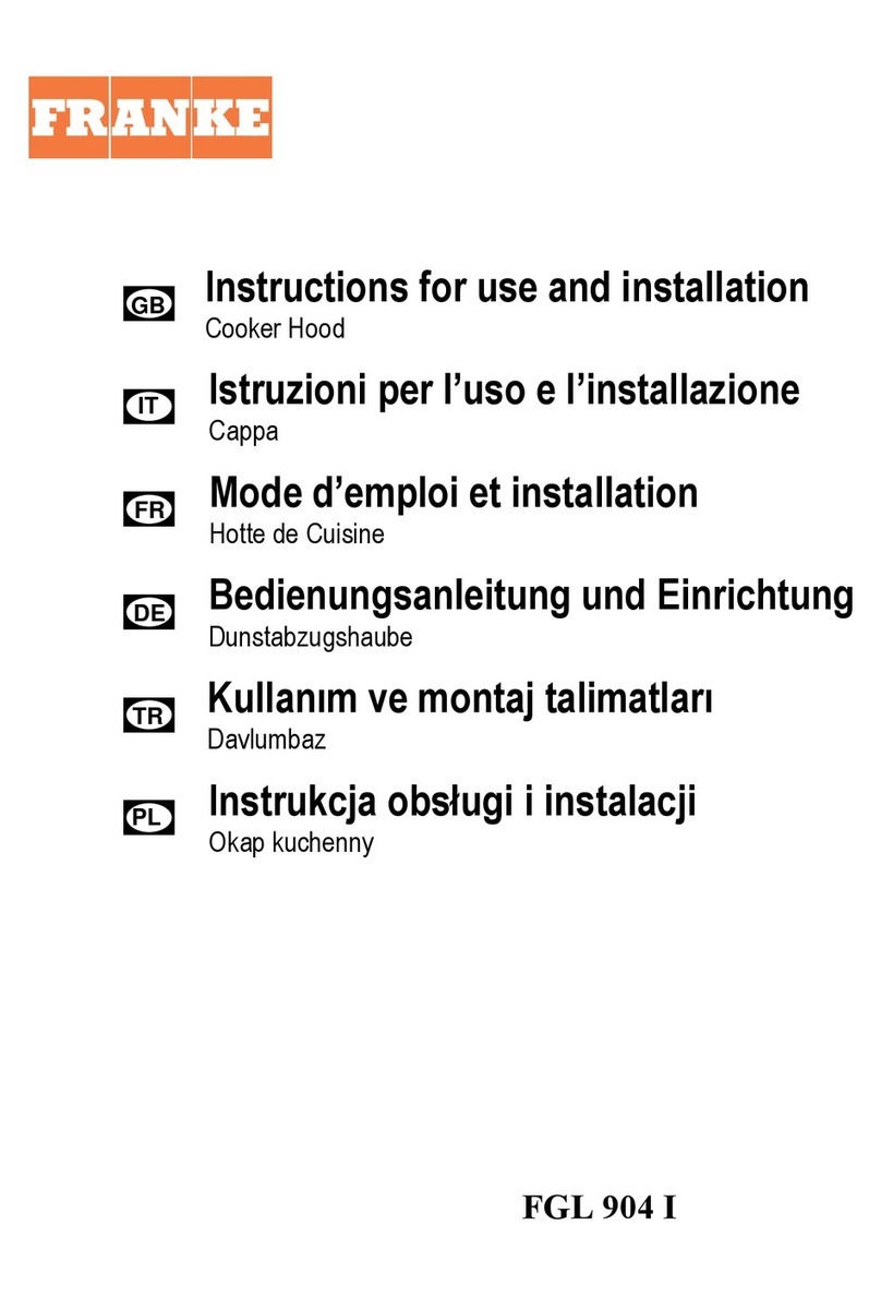 Franke FGL 904 I Instructions for use and installation