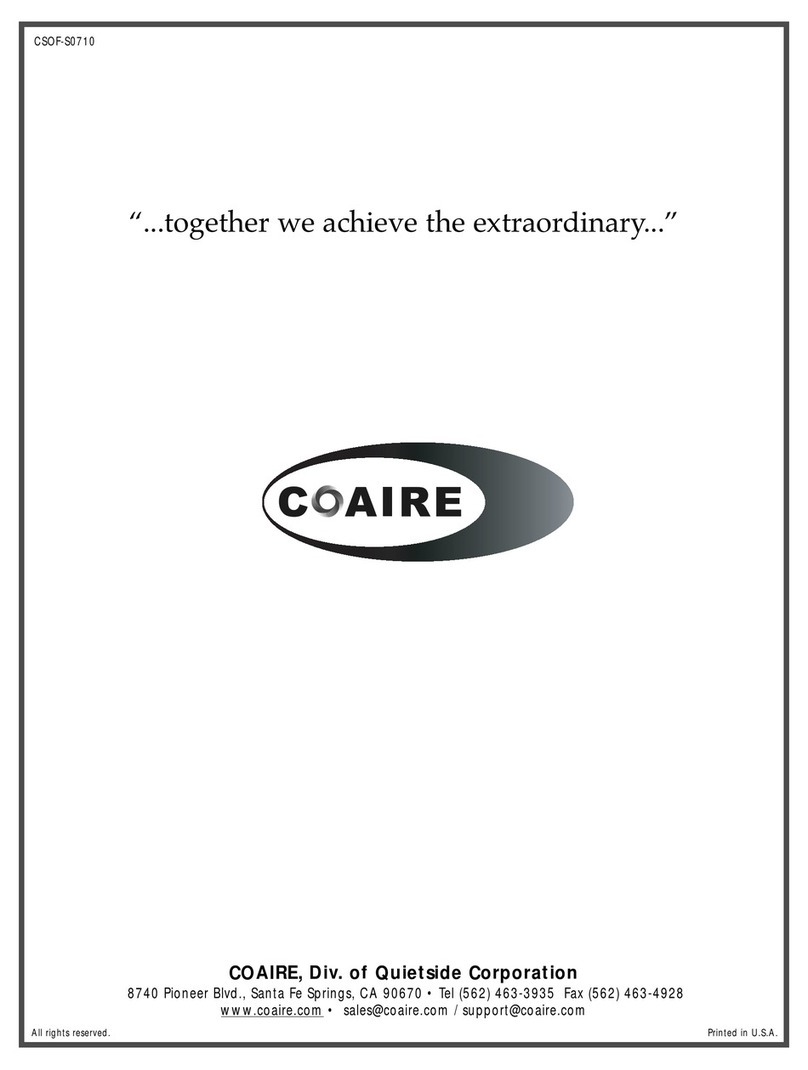 Coaire CSOF-S3PL(H) Maintenance manual and parts list