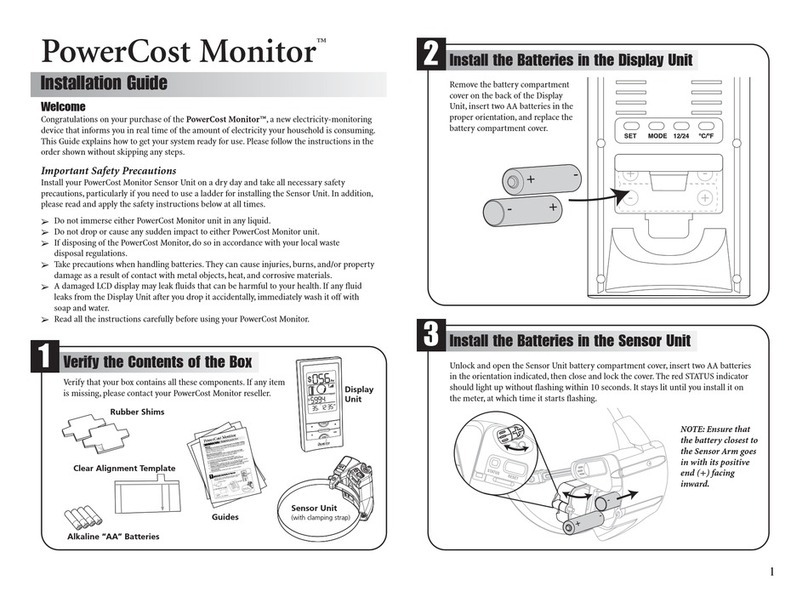 Blue Line Innovations PowerCost Monitor installation guide