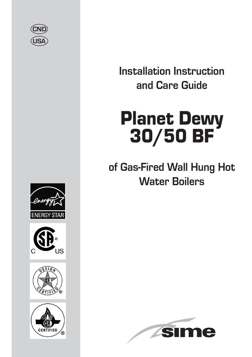 Sime Planet Dewy 30 Installation instruction and care guide