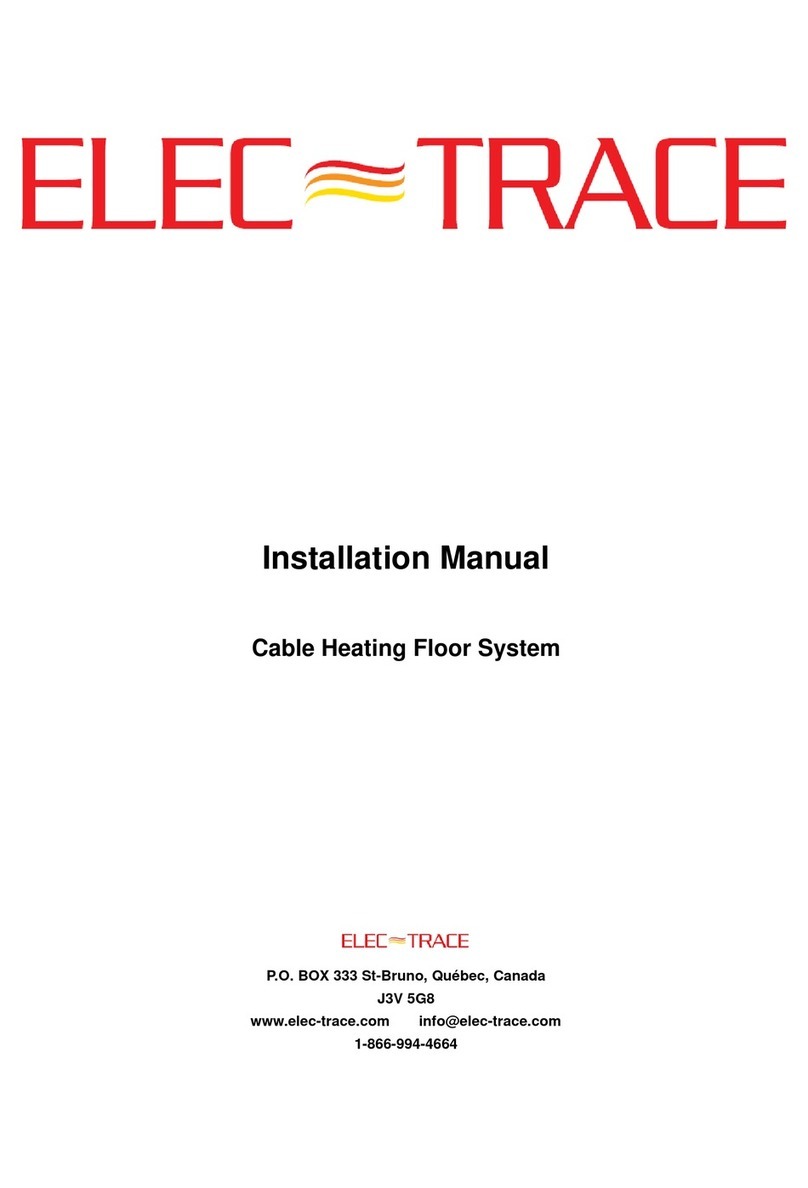 elec-trace Cable Heating Floor System installation manual