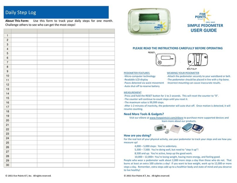Five Points SIMPLE PEDOMETER User manual