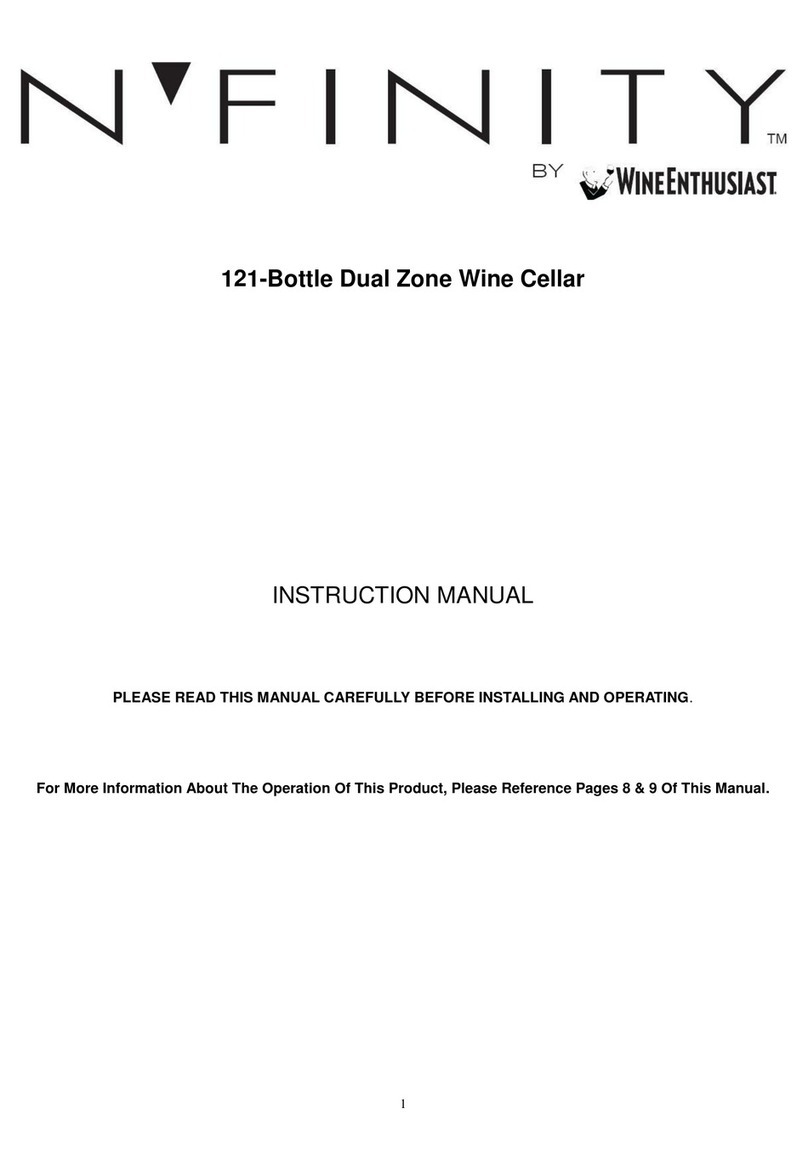 WineEnthusiast N'Finity 121-Bottle Dual Zone Wine Cellar User manual