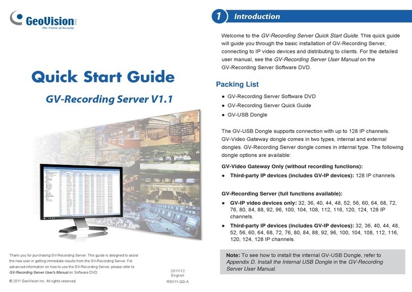 GeoVision GV-Recording Server V1.1 quick start guide