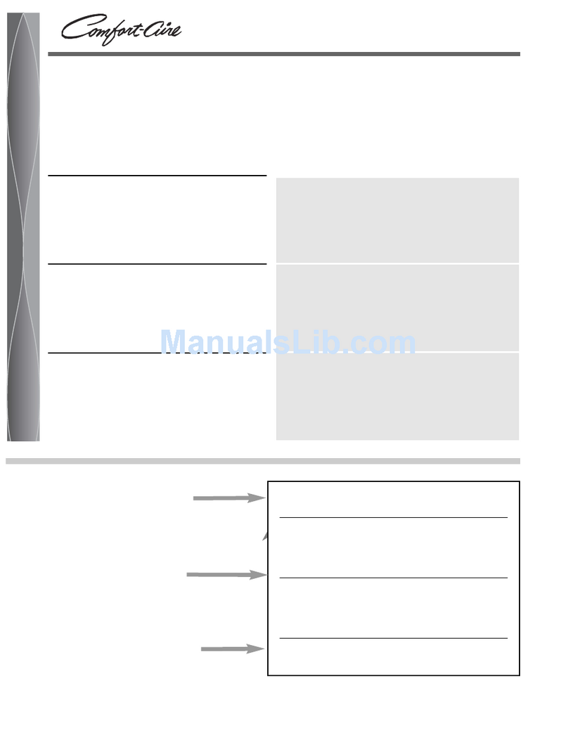 Comfortaire Room Air Conditioners Instruction Manual