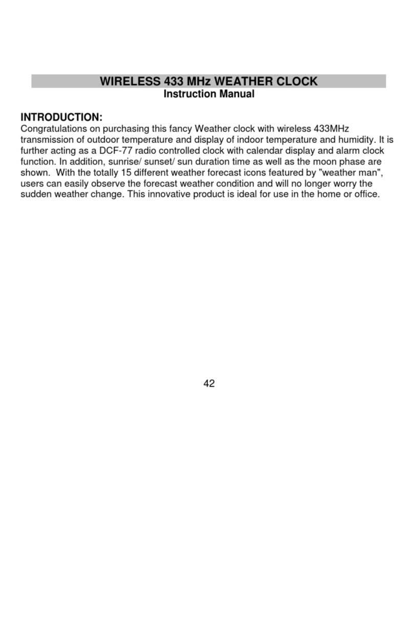 Technoline WIRELESS 433 MHz WEATHER CLOCK User manual
