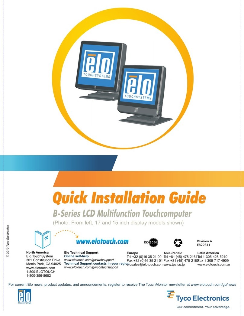 Elo TouchSystems B-series Quick installation guide