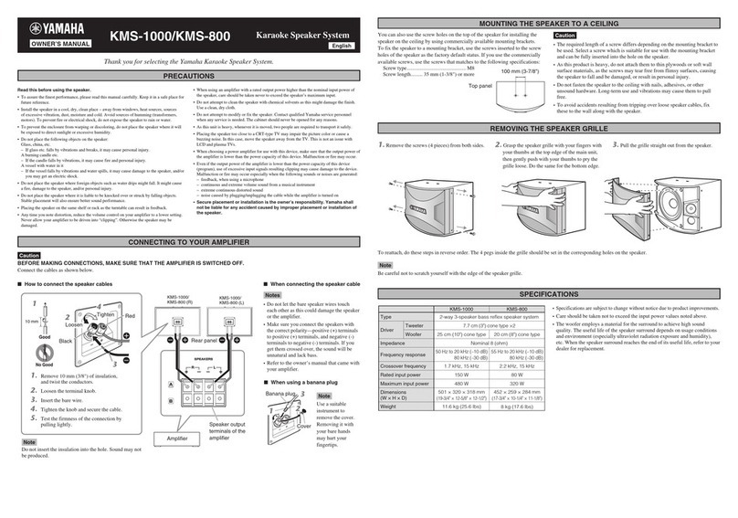 Yamaha KMS-1000 User manual