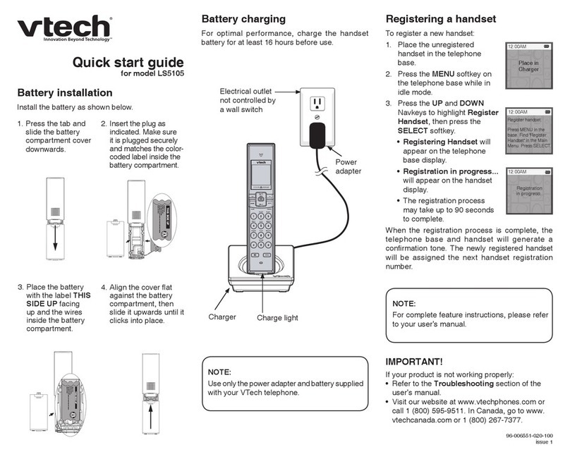 V-tech LS5105 - Cordless Extension Handset User manual