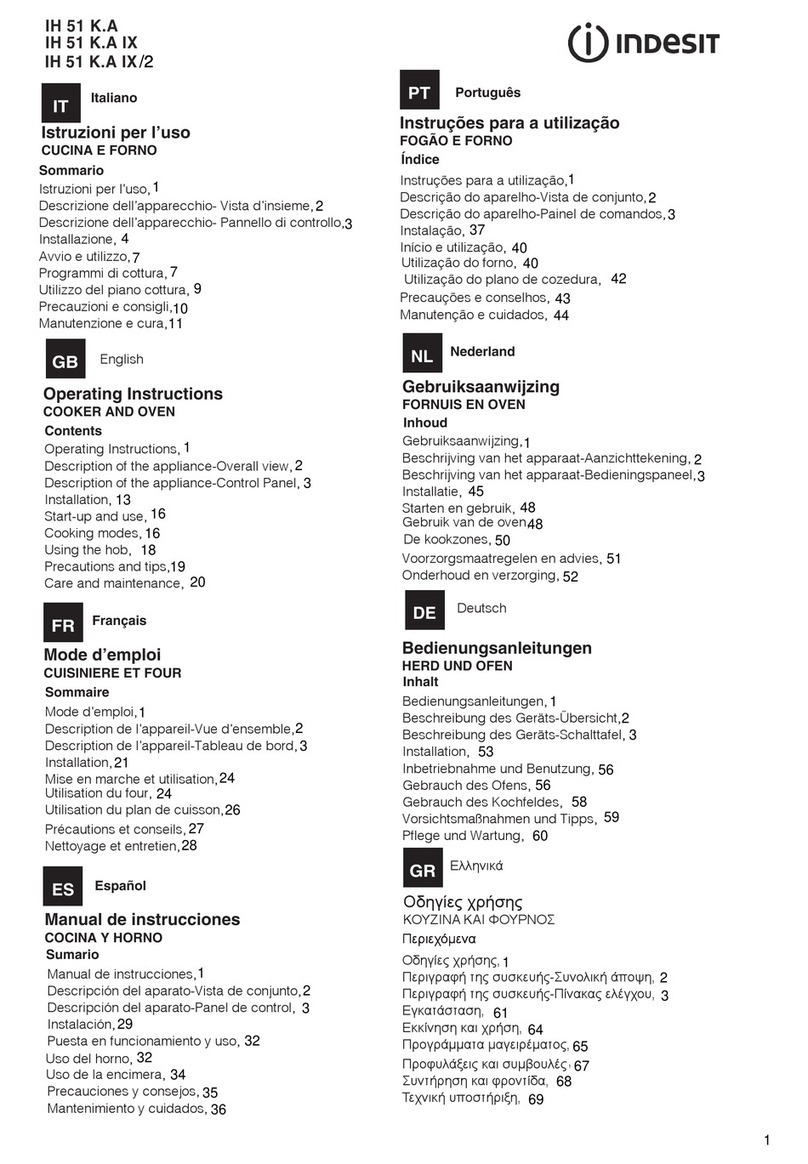 Indesit IH 51 K.A IX operating instructions