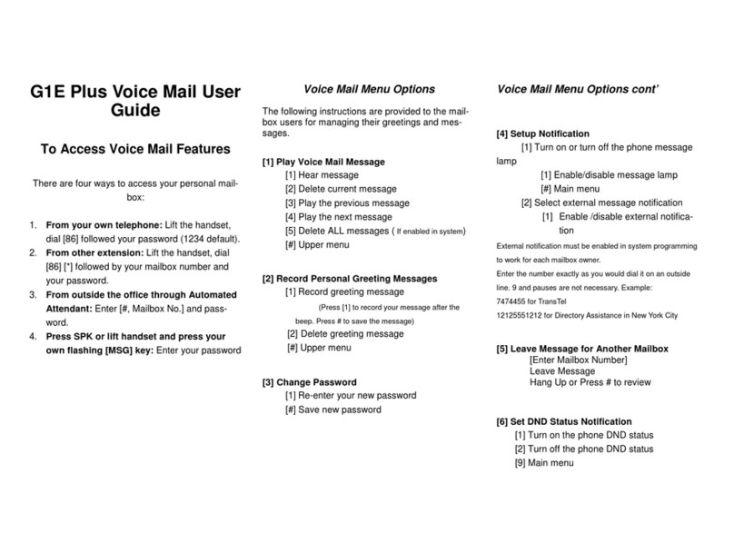 TransTel Communications G1E Plus User manual