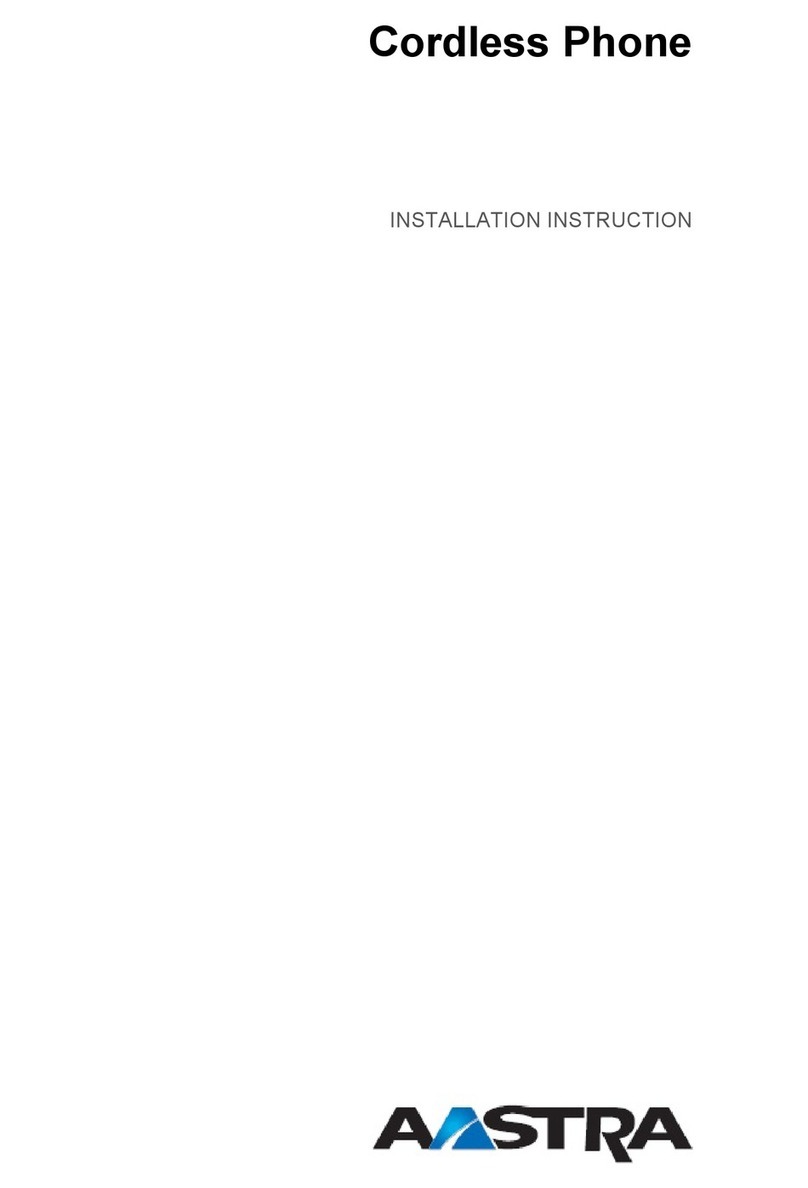 Aastra CORDLESS PHONE installation instructions