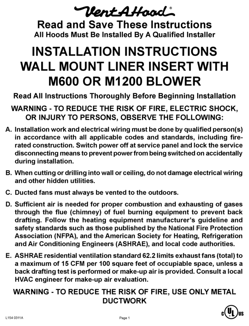 VentAHood M600 installation instructions VentAHood M600 installation instructions