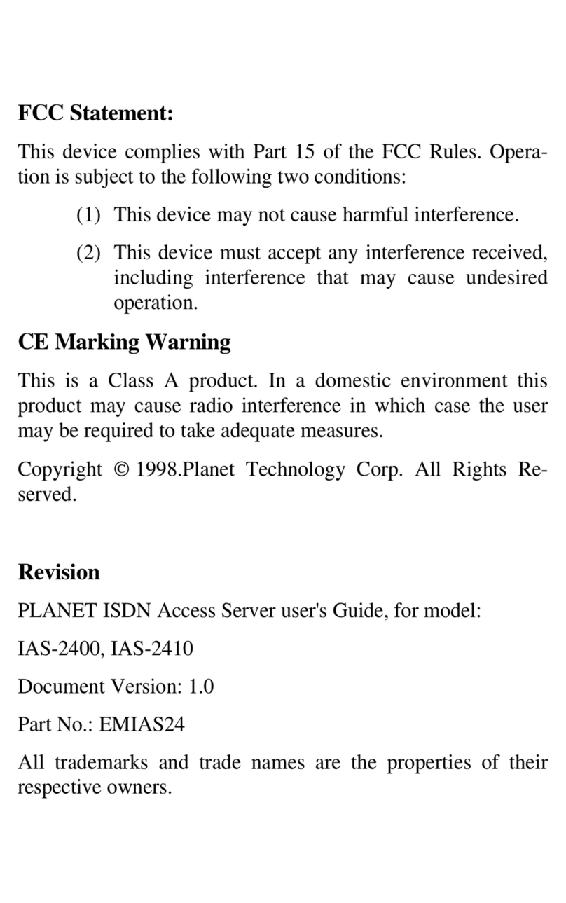 Planet Networking & Communication IAS-2400 User manual