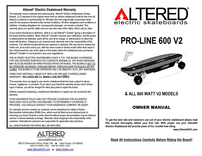 Altered Pro-Line 600 V2 User manual