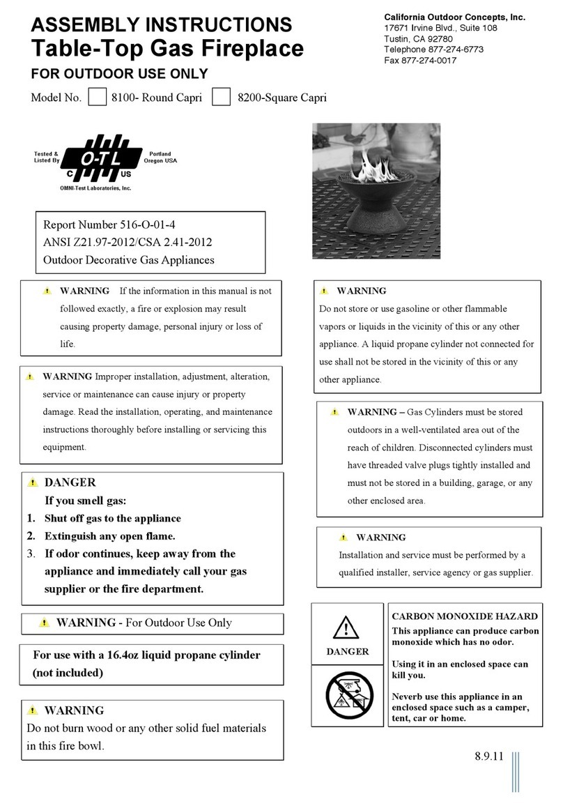 California Outdoor Concepts 8100- Round Capri Assembly instructions