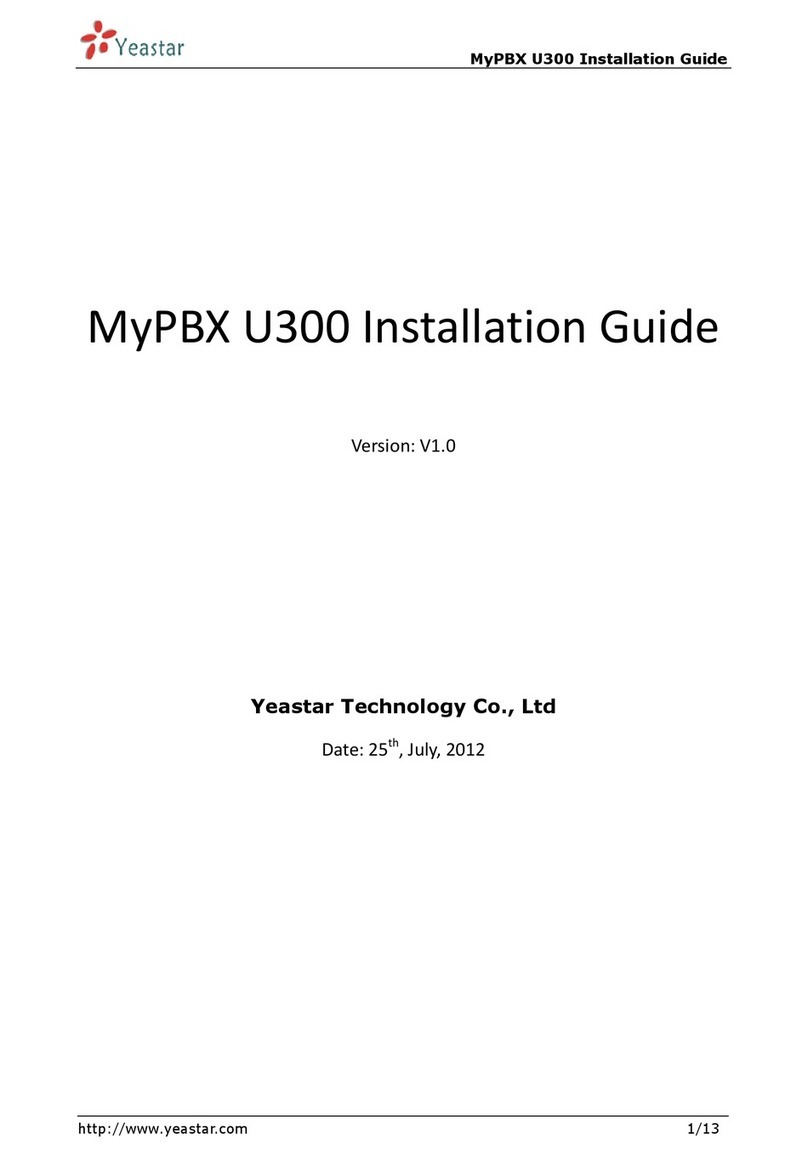 Yeastar Technology MyPBX U300 User manual