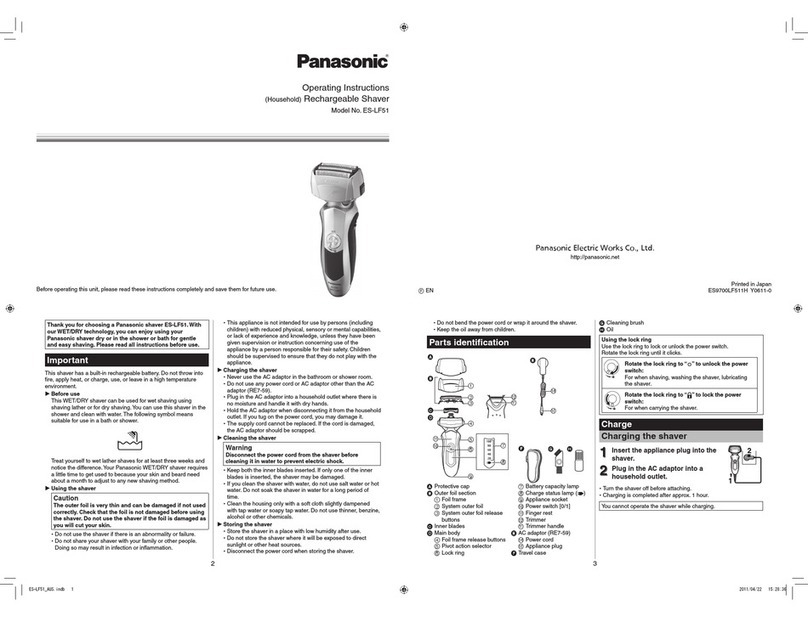 Panasonic ES-LF51 User manual Panasonic ES-LF51 User manual
