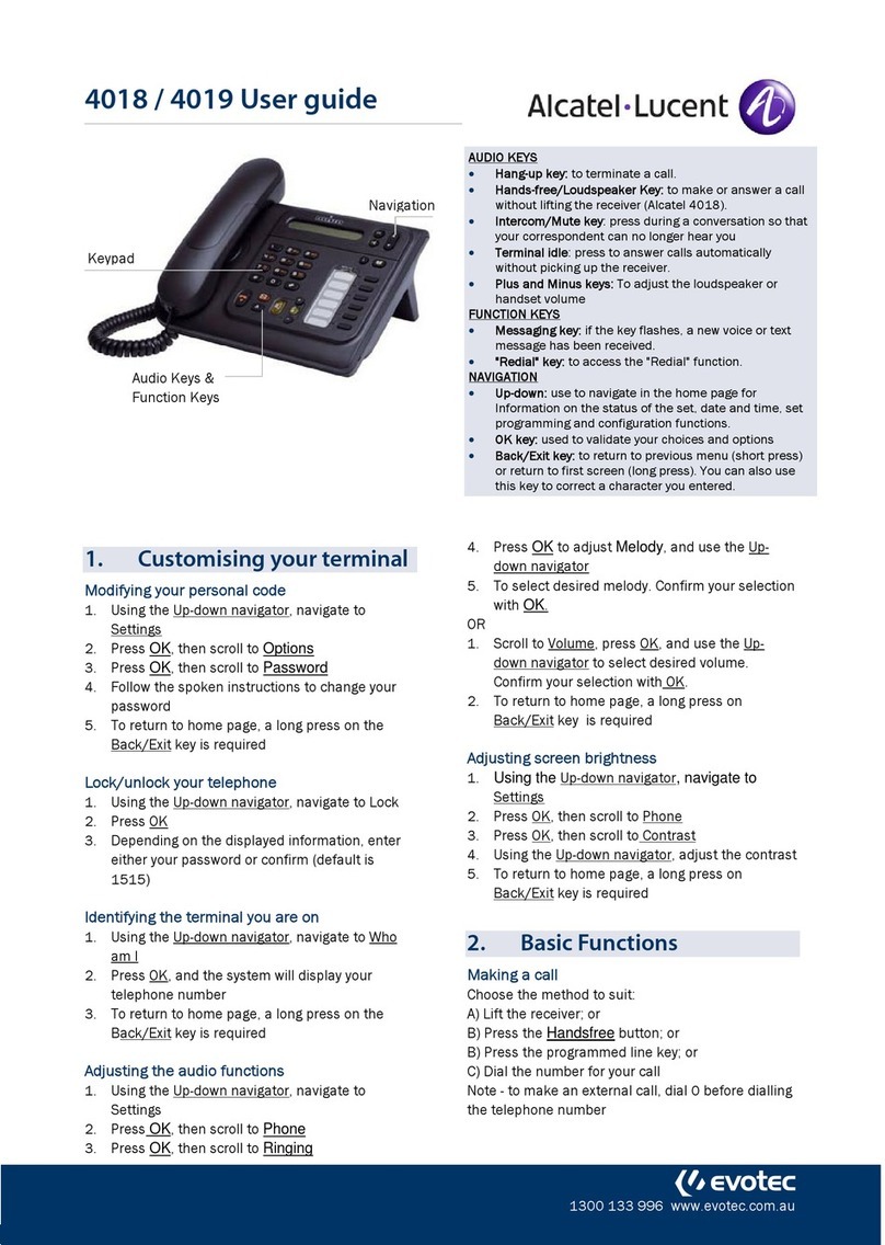 Alcatel-Lucent ENTERPRISE 4018 User manual