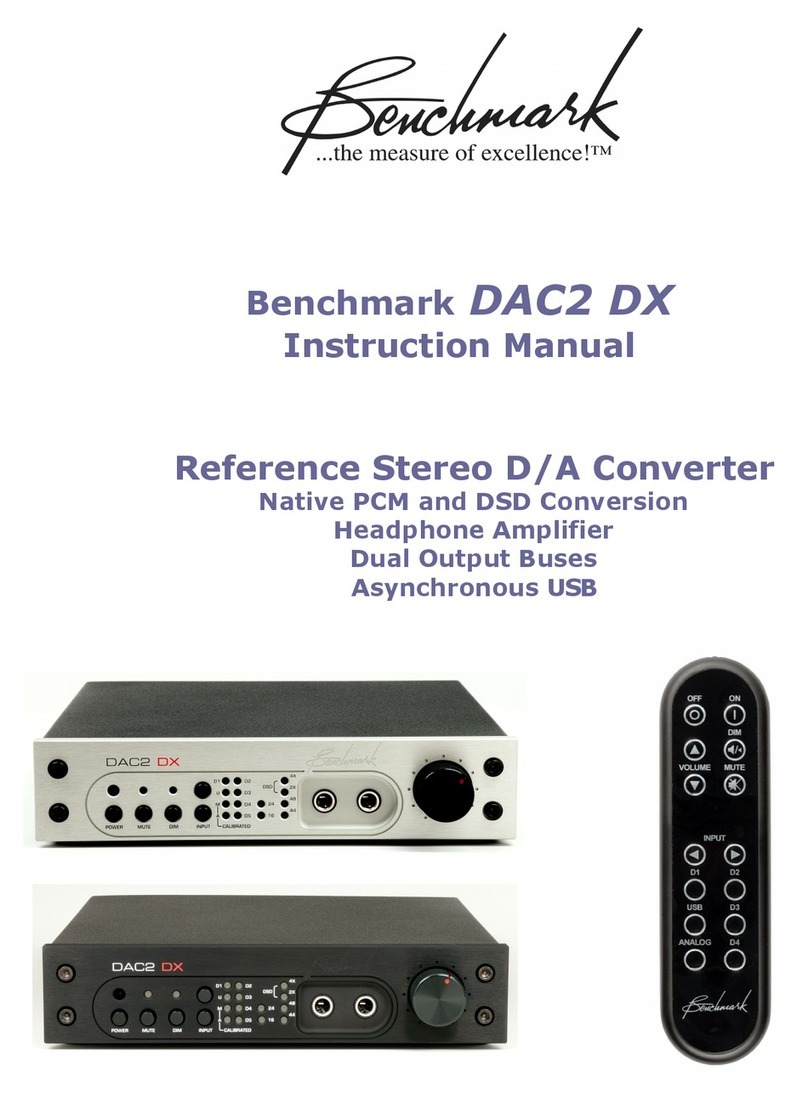 Benchmark DAC2 DX User manual Benchmark DAC2 DX User manual