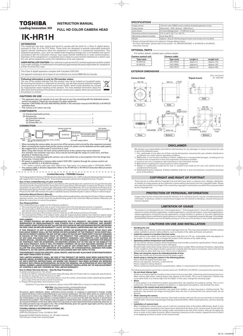 Toshiba IK-HR1H User manual