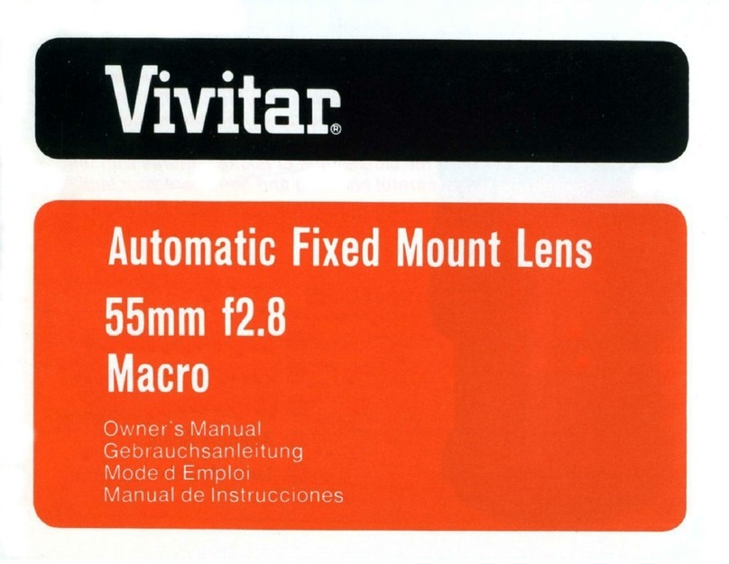 Vivitar Automatic Fixed Mount Lens 55mm f2.8 Macro User manual