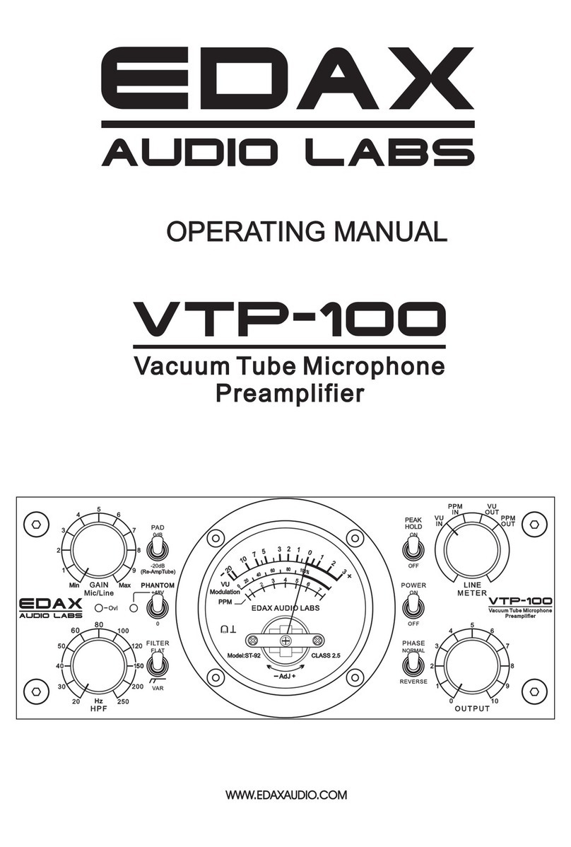 Edax Audio Labs VTP-100 operating manual