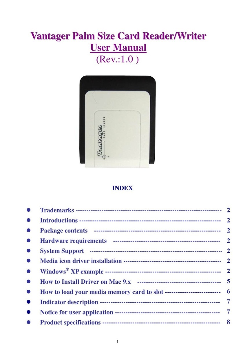 Vantager Palm Size Card Reader/Writer user manual