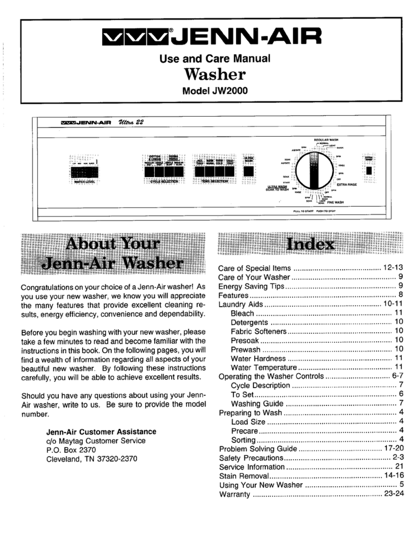 Jenn-Air JW2000 User manual