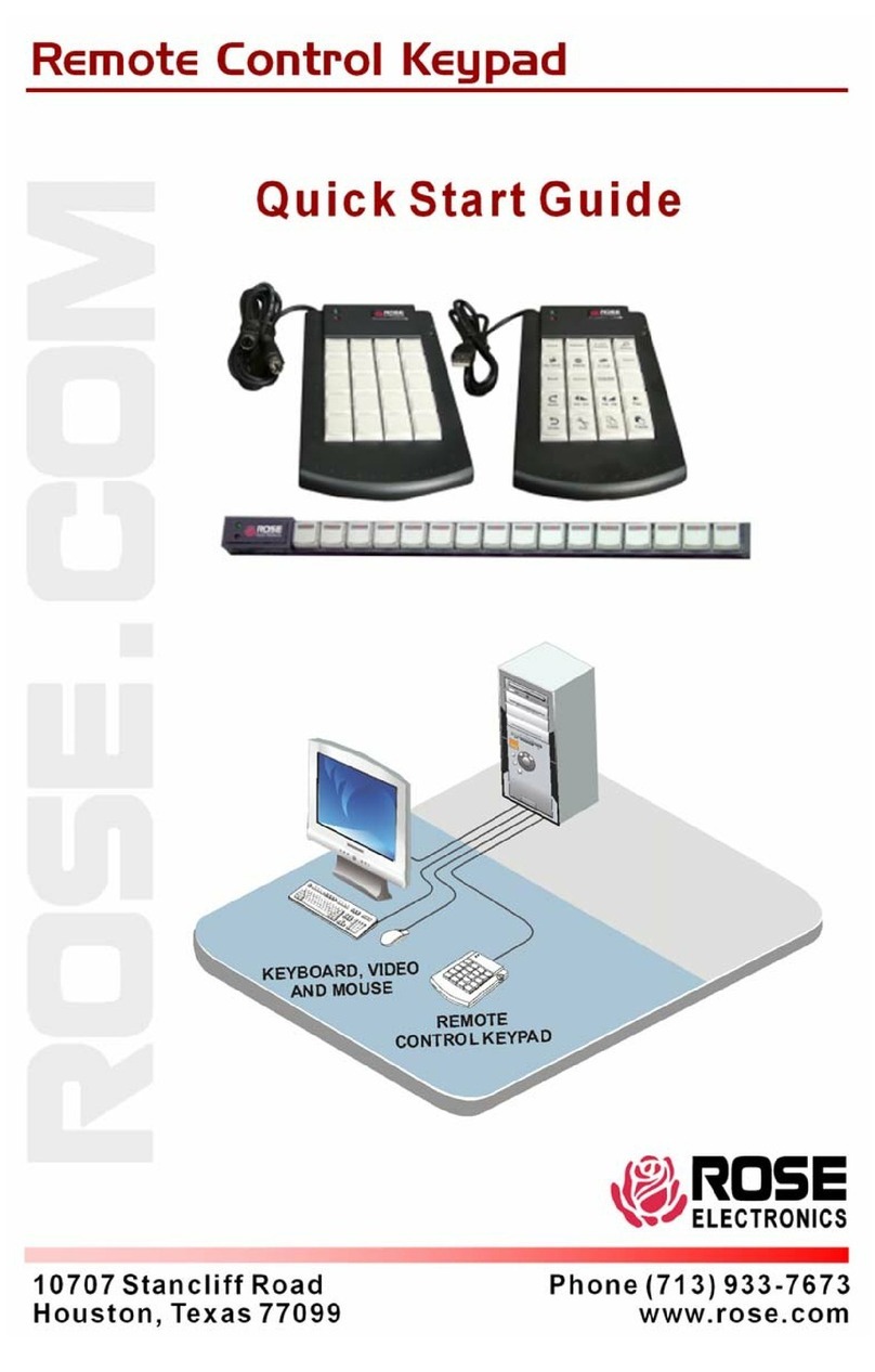Rose electronics Remote Control Keypad quick start guide