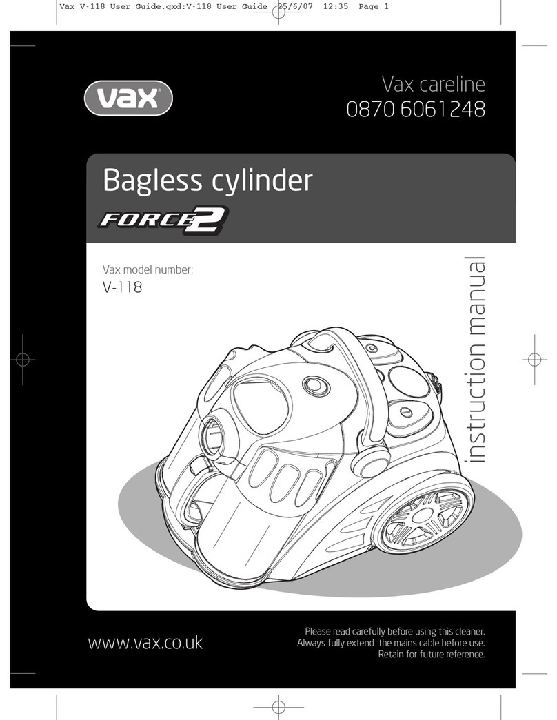 Vax V-118 User manual