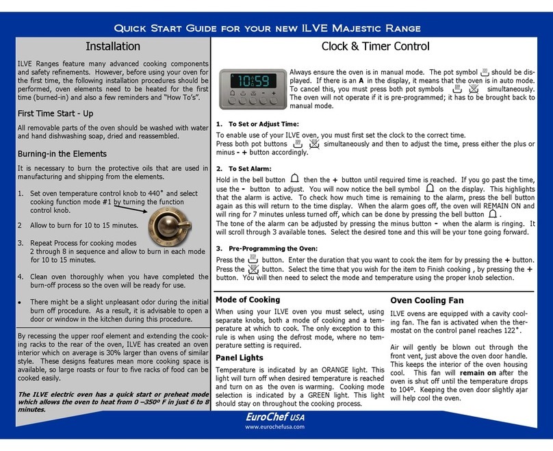 ILVE Majestic quick start guide