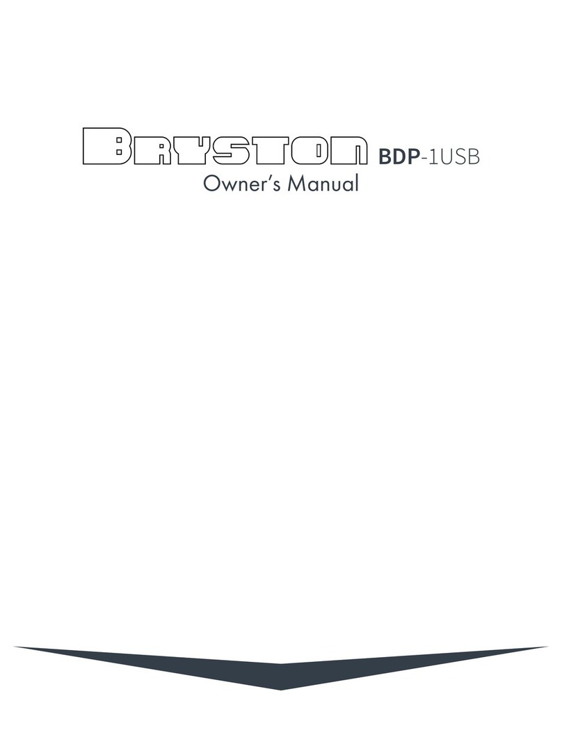 Bryston BDP-1USB owner's manual