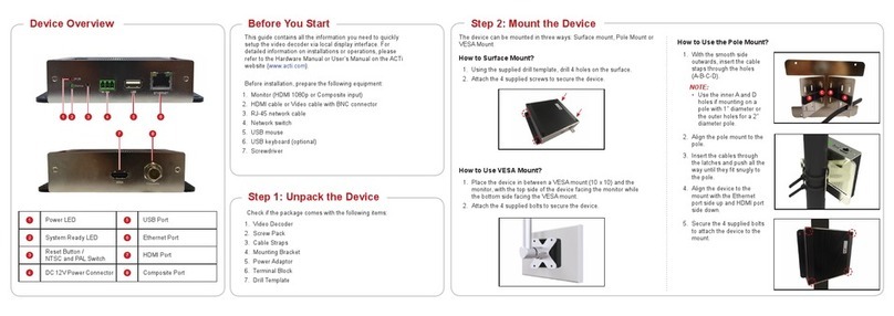 ACTi ECD-1000 Quick installation guide