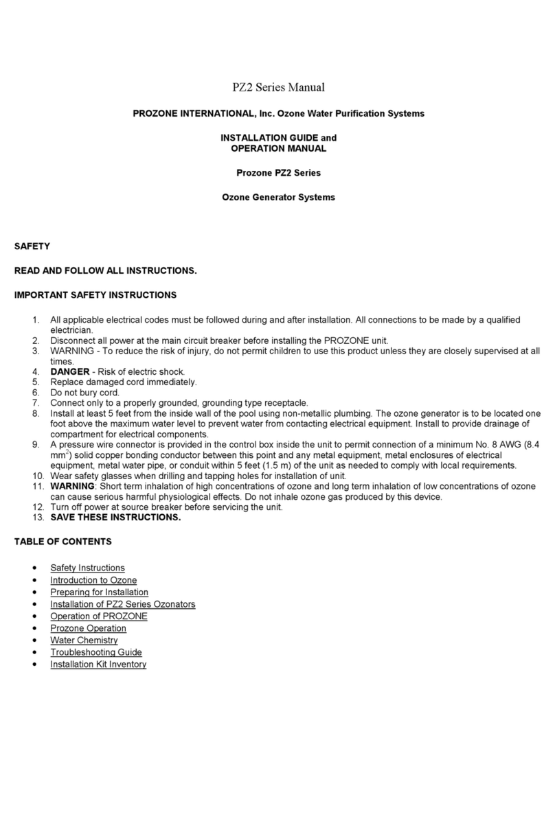 Prozone PZ2 Series Installation guide & operation manual