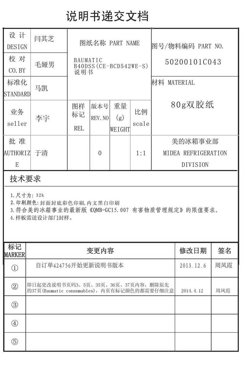 Baumatic B40DSS user manual