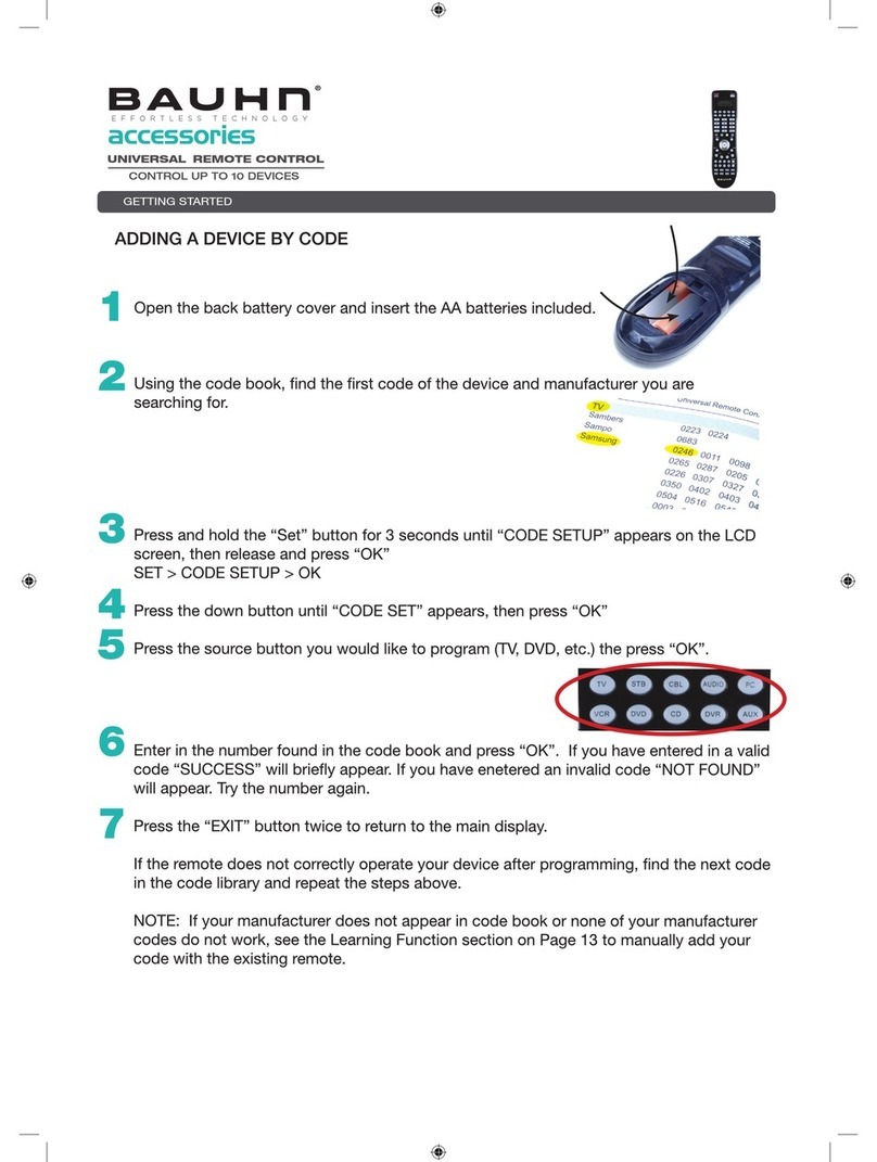 Bauhn UNIVERSAL REMOTE CONTROL Getting started
