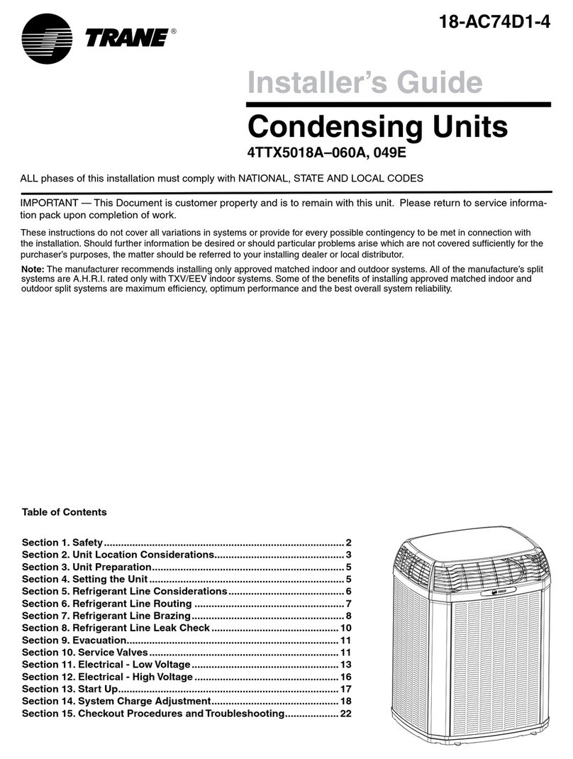Trane 4TTX5018A1000A Assembly instructions Trane 4TTX5018A1000A Assembly instructions