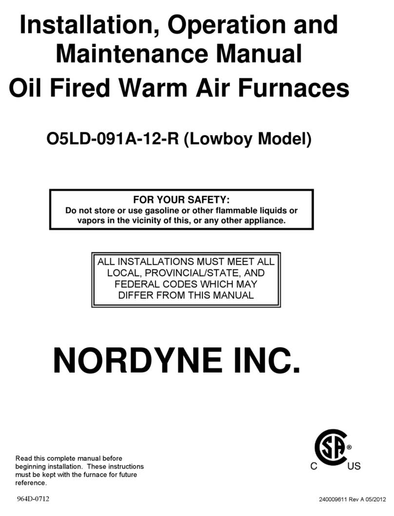 Nordyne O5LD-091A-12-R Installation, operation and maintenance manual