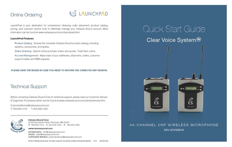 Cetacea Sound CVS96UK quick start guide