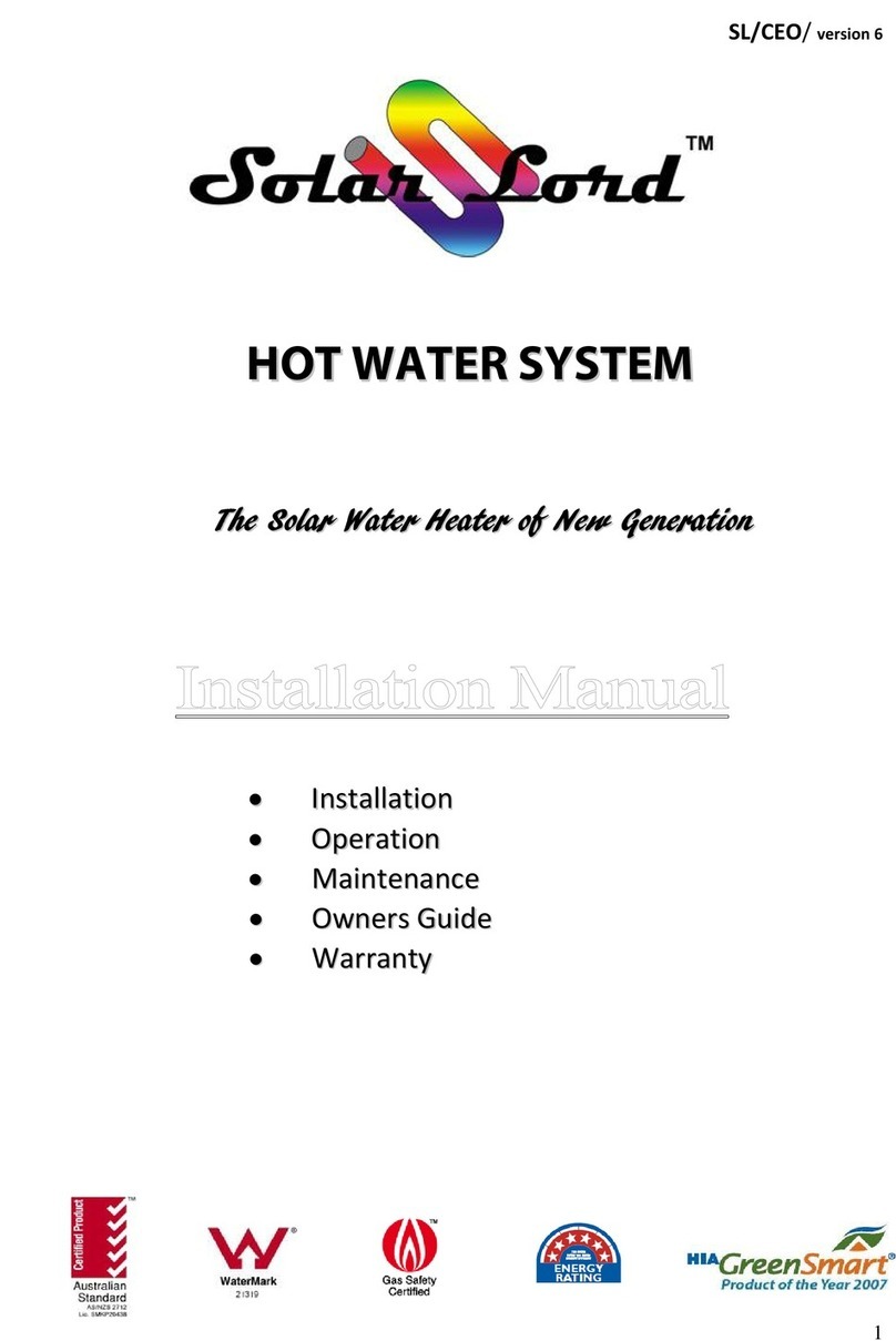 Solar Lord hot water system installation manual