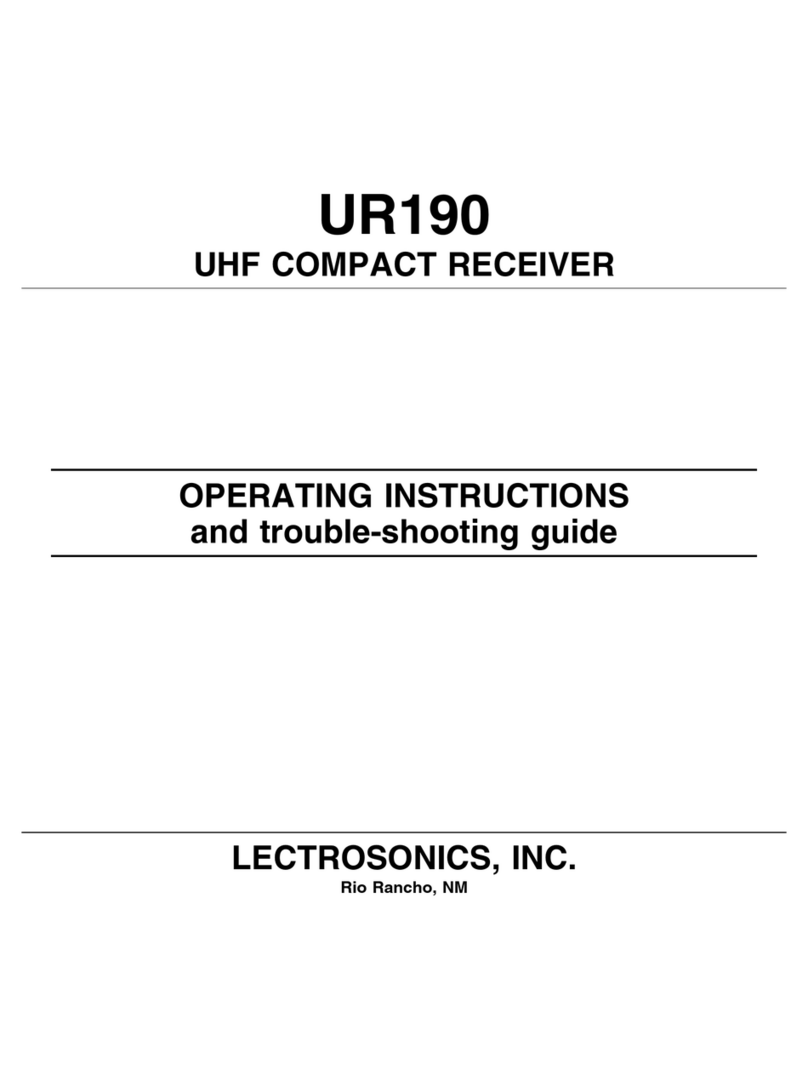 Lectrosonics UR190 Operating instructions and troubleshooting guide