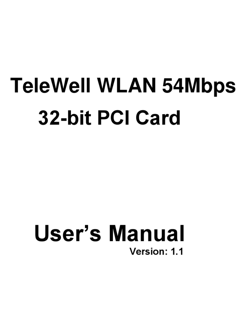 TeleWell High-Speed Wireless 32-bit PCI Card user manual