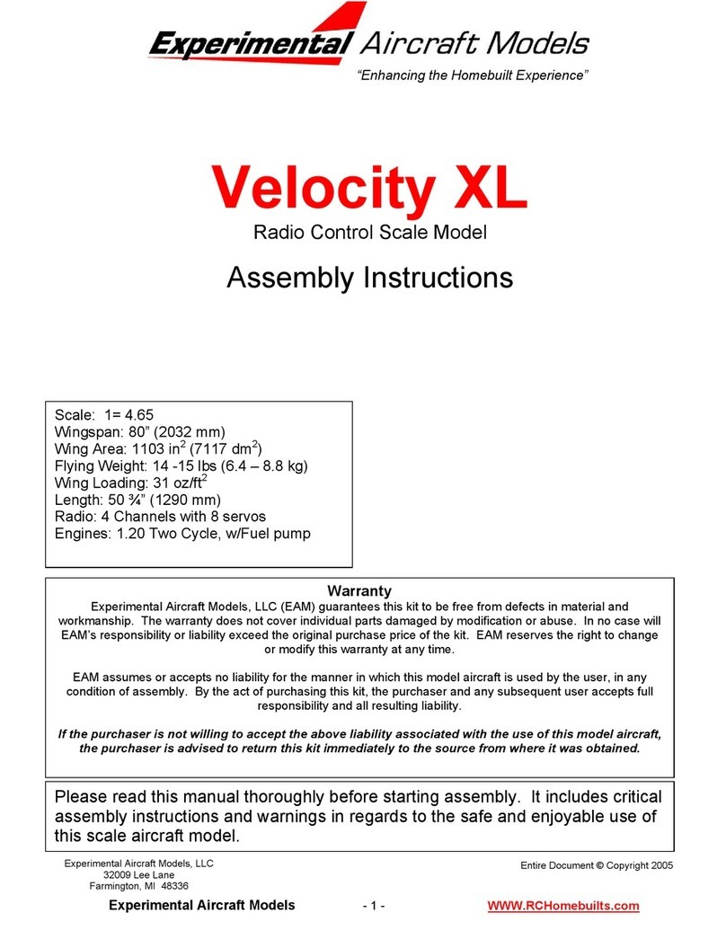 Experimental Aircraft Models Velocity XL Assembly instructions Experimental Aircraft Models Velocity XL Assembly instructions