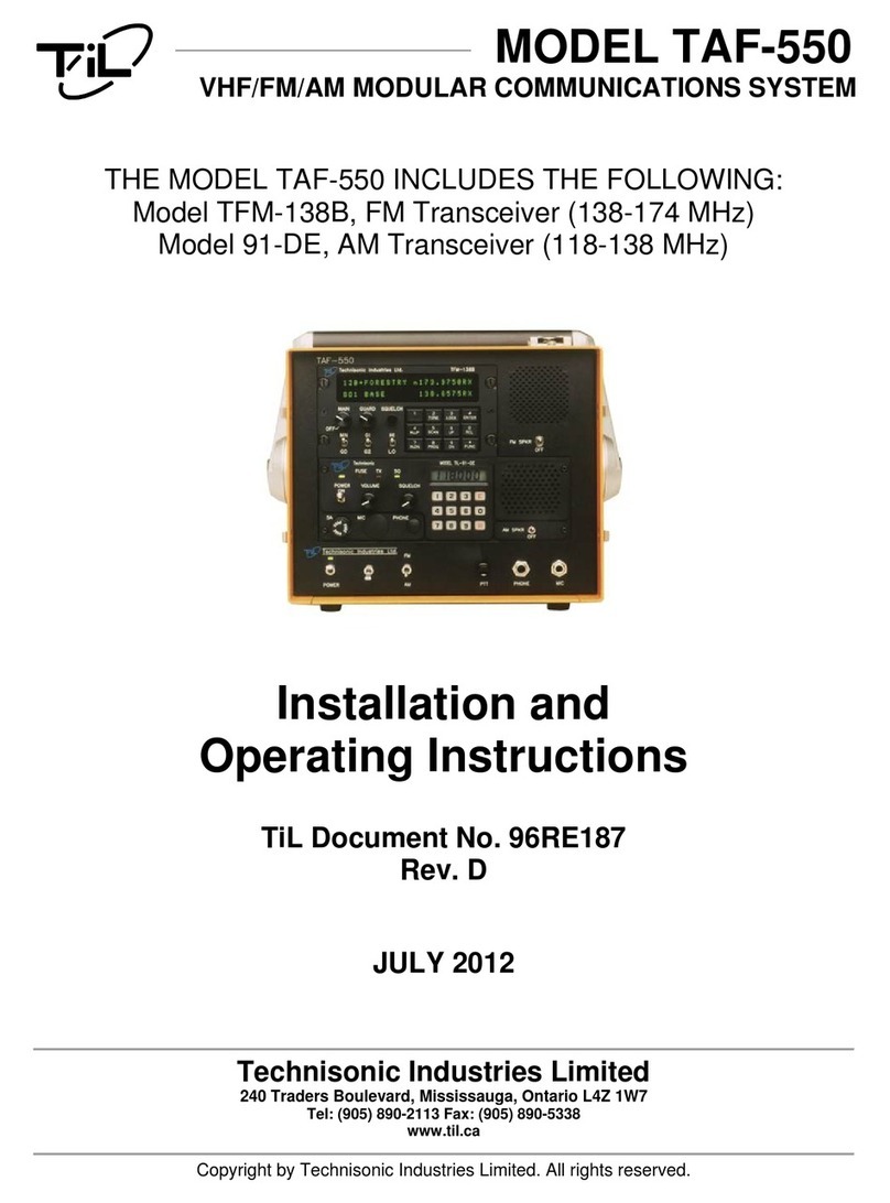TIL TAF-550 Installation and operating instructions