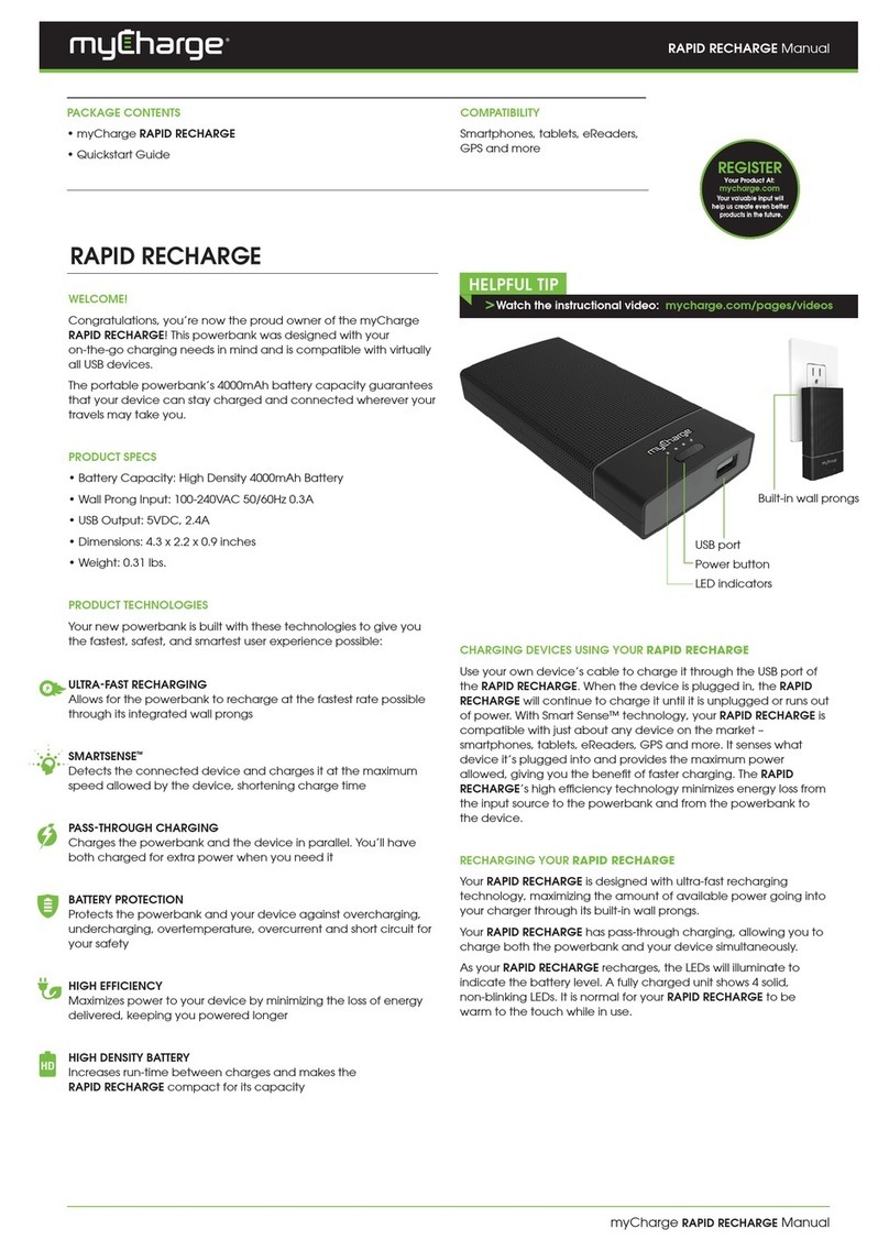 MyCharge RAPID RECHARGE quick start guide
