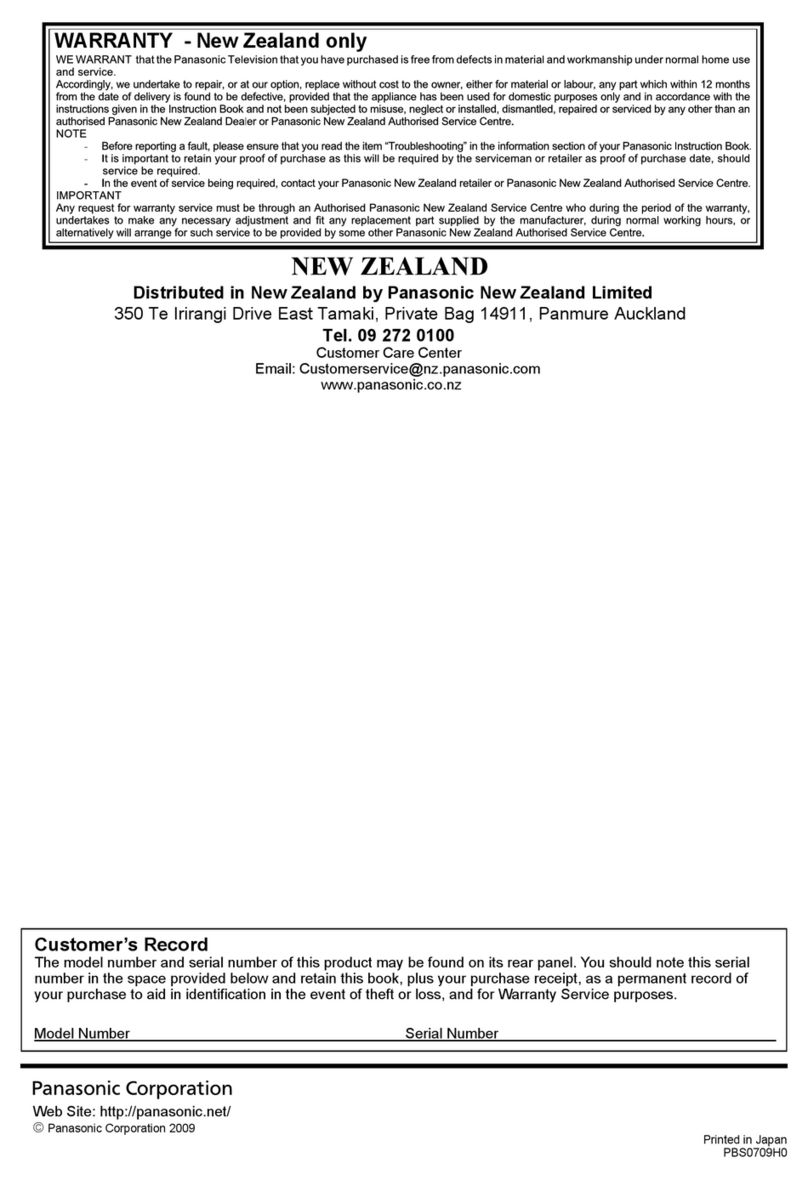 Panasonic Viera TH-P50V10Z User manual