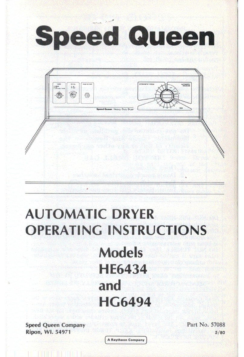 Speed Queen HG6494 User manual